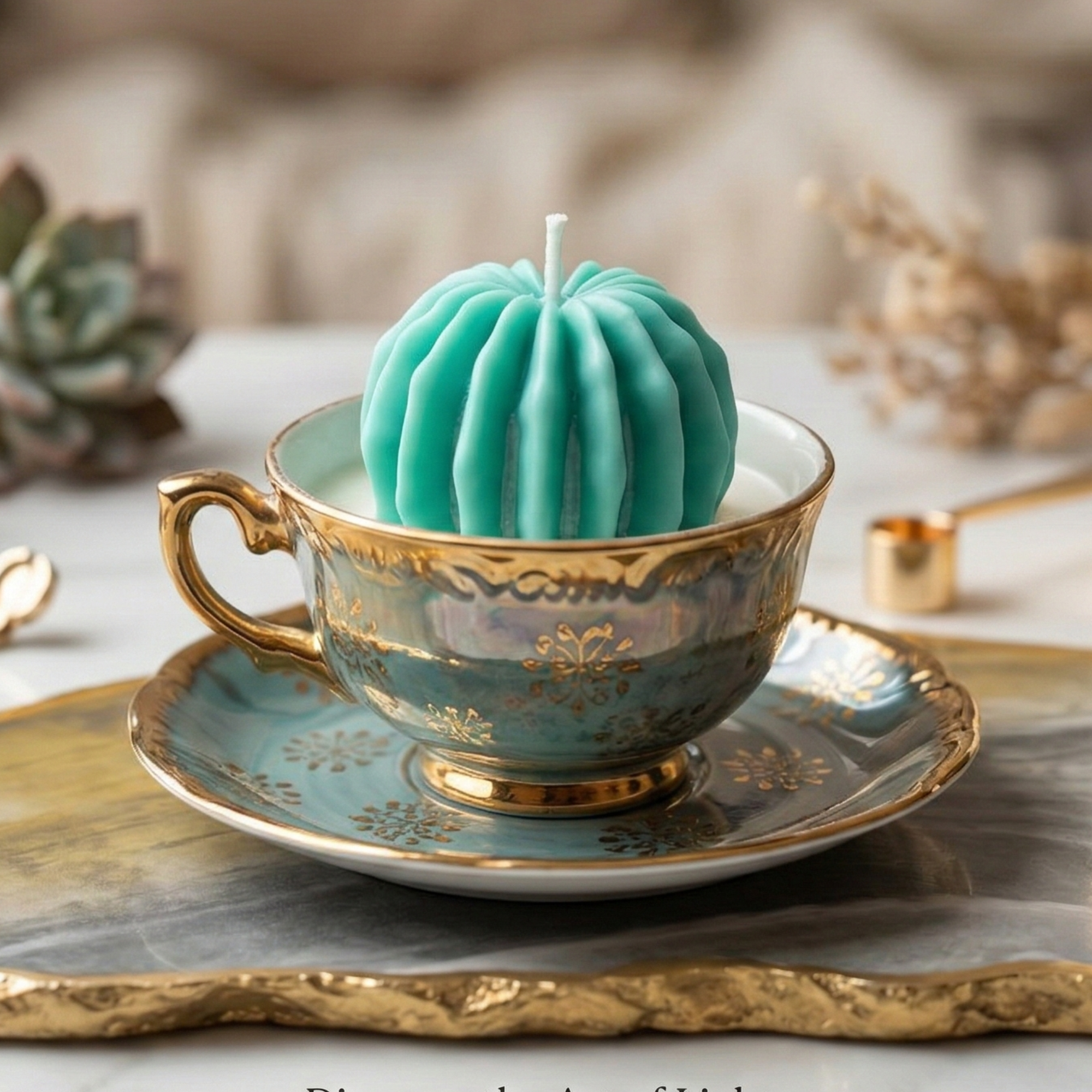 Свеча в виде суккулента