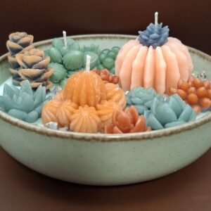 Succulent candle d15 front view