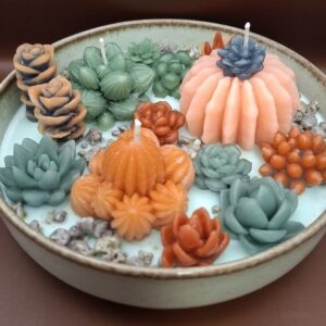 Succulent candle d15 side view 2